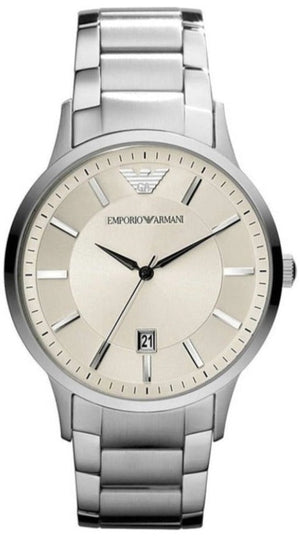 Buy Shop Emporio Armani Classic Quartz White Dial Silver Steel Strap Watch For Men - AR2430 USA Online