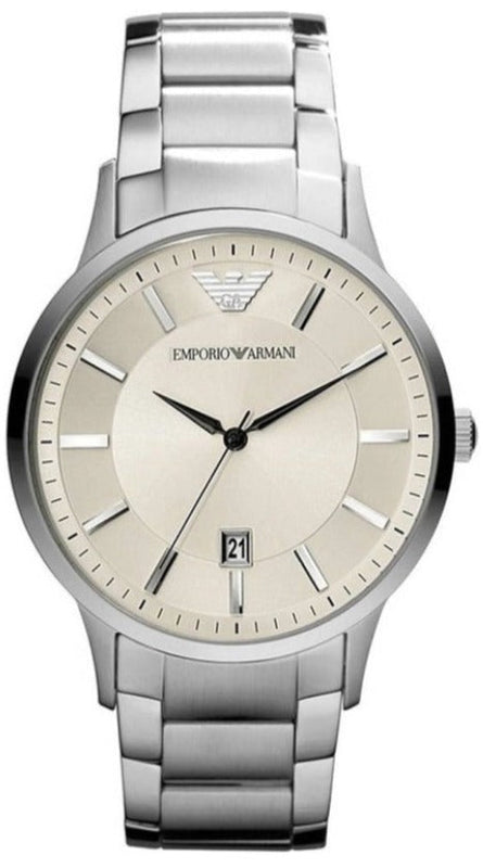 Buy Shop Emporio Armani Classic Quartz White Dial Silver Steel Strap Watch For Men - AR2430 USA Online
