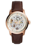 Buy Shop Fossil Townsman Automatic Skeleton White Dial Brown Leather Strap Watch for Men - ME3078 USA Online