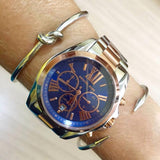 Buy Shop Michael Kors Bradshaw Blue Dial Two Tone Steel Strap Watch for Women - MK5606 USA Online
