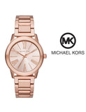 Buy Shop Michael Kors Hartman Rose Gold Dial Rose Gold Steel Strap Watch For Women - MK3491 USA Online