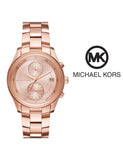 Buy Shop Michael Kors Briar Quartz Rose Gold Dial Rose Gold Steel Strap Watch For Women - MK6465 USA Online