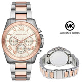 Buy Shop Michael Kors Brecken Chronograph White Dial Two Tone Steel Strap Watch For Women - MK6368 USA Online