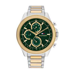 Buy Shop Tommy Hilfiger Clark Chronograph Blue Dial Two Tone Steel Strap Watch For Men - 1792079 USA Online