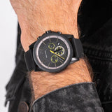 Buy Shop Armani Exchange Outerbanks Chronograph Black Dial Black Silicone Strap Watch For Men - AX1343 USA Online