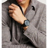 Buy Shop Armani Exchange Hampton Quartz Blue Dial Black Leather Strap Watch for Men - AX2411 USA Online