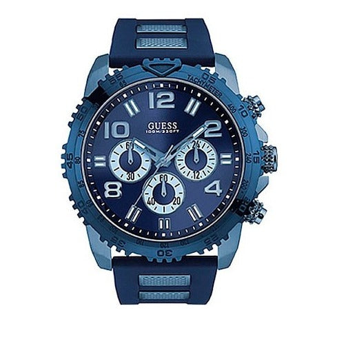 Buy Shop Guess Velocity Chronograph Blue Dial Blue Rubber Steel Strap Watch for Men - W0599G4 USA Online