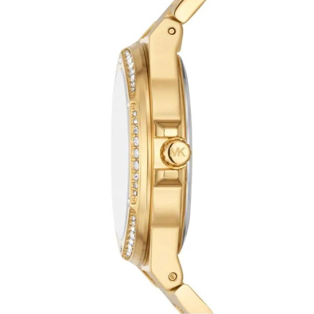 Buy Shop Michael Kors Runway Three-Hand Gold Dial Gold Steel Strap Watch For Women - MK6911 USA Online