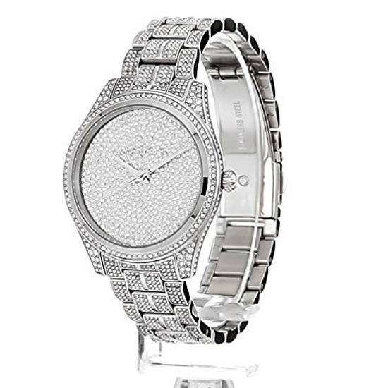 Buy Shop Michael Kors Lauryn Analog Crystals Silver Dial Silver Steel Strap Watch For Women - MK3717 USA Online