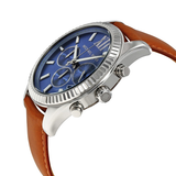 Buy Shop Michael Kors Lexington Chronograph Blue Dial Brown Leather Strap Watch For Men - MK8537 USA Online