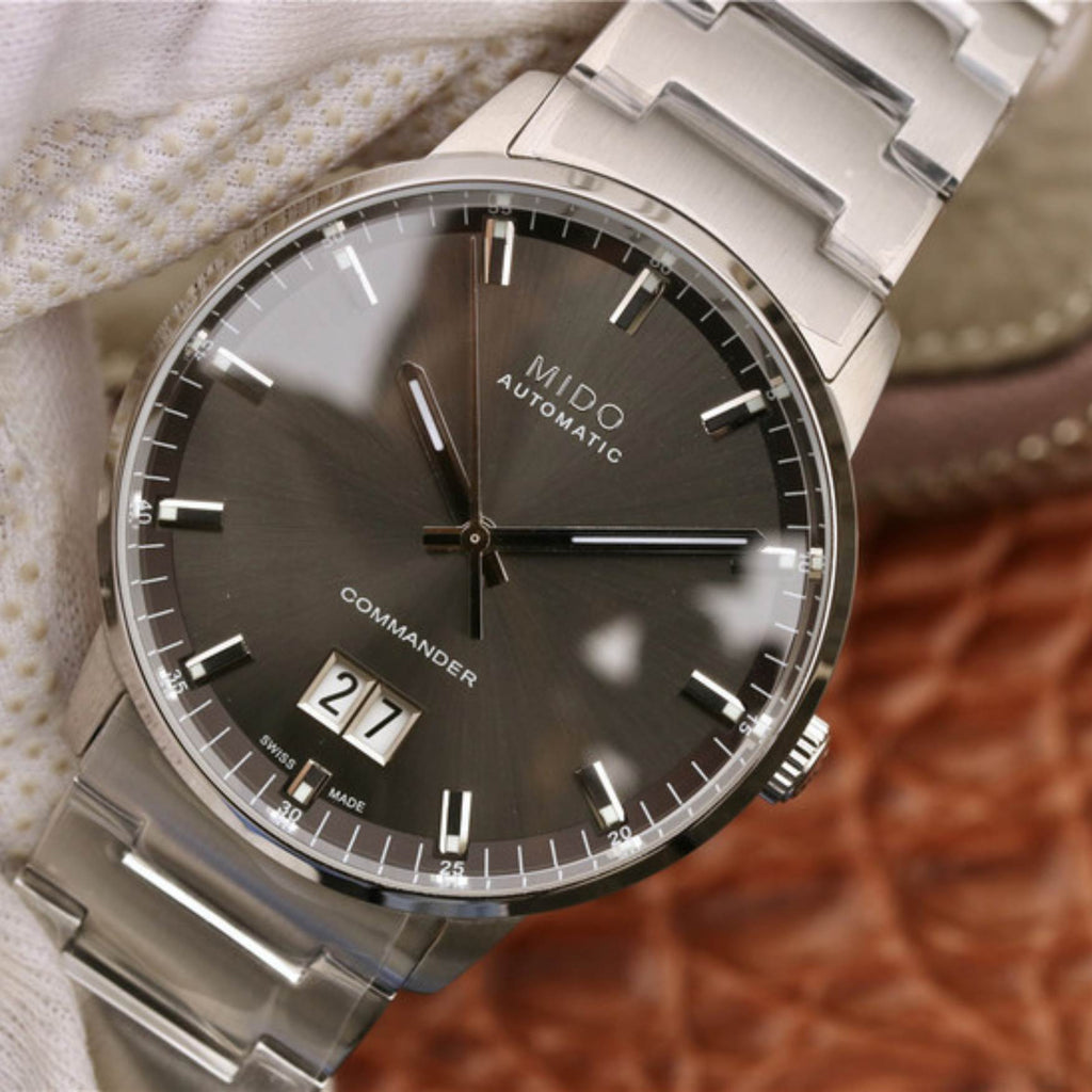 Buy Shop Mido Commander II Automatic Chronometer Grey Dial Silver Steel Strap Watch For Men - M021.431.11.061.00 USA Online