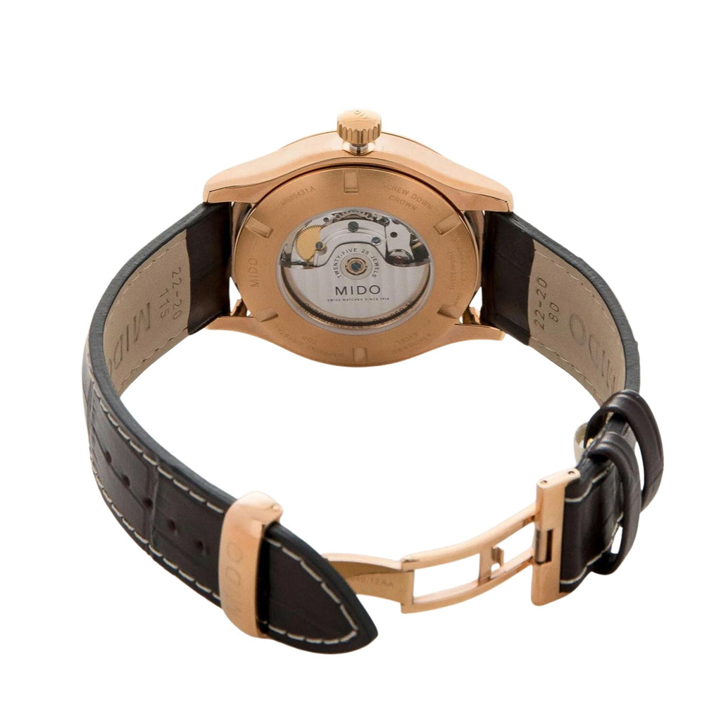 Buy Shop Mido Multifort Automatic Silver Dial Brown Leather Strap Watch For Men - M005.430.36.031.80 USA Online