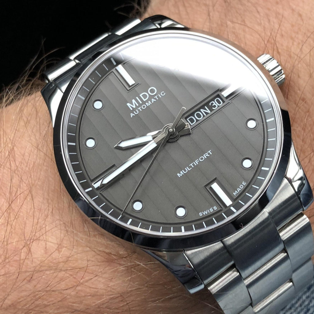 Buy Shop Mido Multifort Automatic Gray Dial Silver Steel Strap Watch For Men - M005.430.11.061.80 USA Online