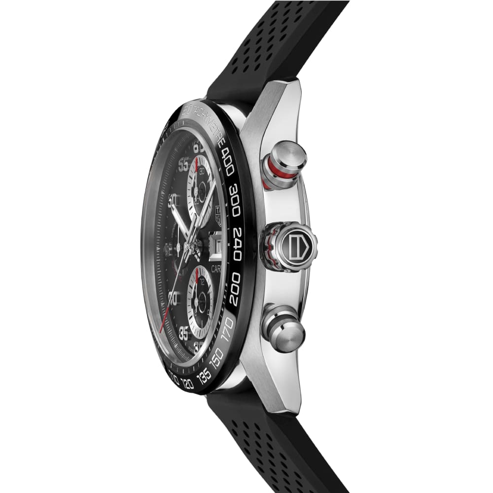 Buy Shop Tag Heuer Carrera Chronograph Black Dial Black Rubber Strap Watch for Men - CBN2A1AA.FT6228 USA Online