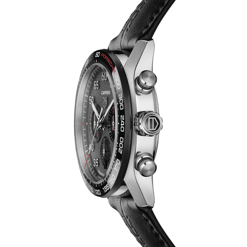 Buy Shop Tag Heuer Carrera Porsche Chronograph Special Edition Black Dial Black Leather Strap Watch for Men - CBN2A1F.FC6492 USA Online