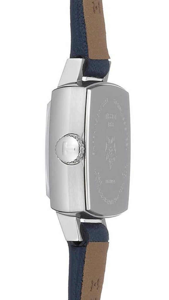 Buy Shop Tissot Lovely Square Silver Dial Blue Leather Strap Watch For Women - T058.109.16.031.00 USA Online