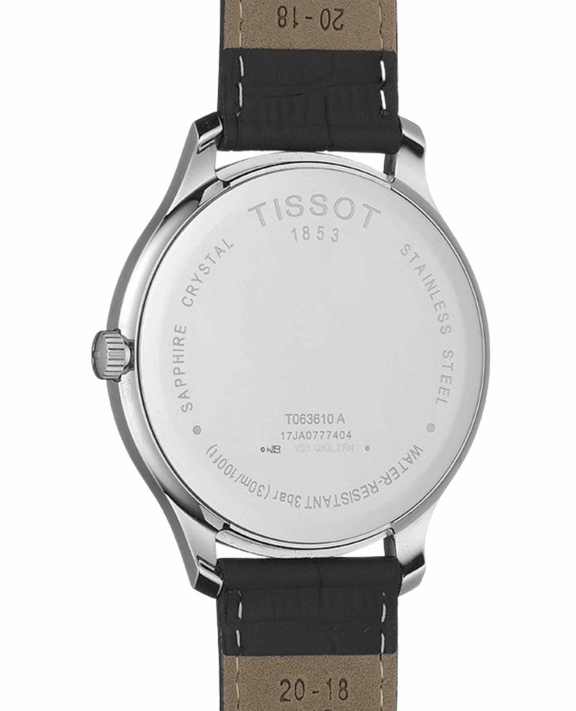 Buy Shop Tissot T Classic Tradition Blue Dial Black Leather Strap Watch For Men - T063.610.16.047.00 USA Online