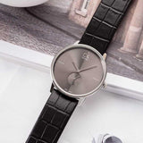 Calvin Klein Accent Black Dial Black Leather Strap Watch for Men - K2Y211C3