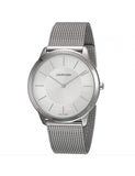 Buy Shop Calvin Klein Minimal White Dial Silver Mesh Bracelet Watch for Men - K3M22126 USA Online