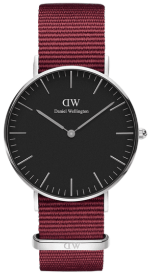 Buy Shop Daniel Wellington Classic Roselyn Black Dial Maroon Nylon Strap Watch For Women - DW00100274 USA Online
