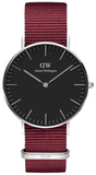 Buy Shop Daniel Wellington Classic Roselyn Black Dial Maroon Nylon Strap Watch For Women - DW00100274 USA Online