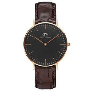 Buy Shop Daniel Wellington Classic York Black Dial Brown Leather Strap Watch For Women - DW00100140 USA Online