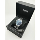 Buy Shop Hugo Boss Officer Chronograph Blue Dial Silver Steel Strap Watch for Men - 1513615 USA Online