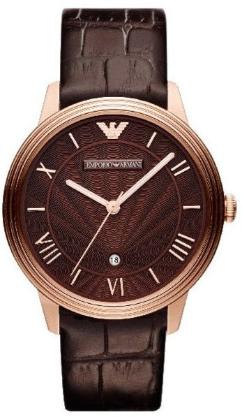 Buy Shop Emporio Armani Classic Quartz Brown Dial Brown Leather Strap Watch For Men - AR1613 USA Online
