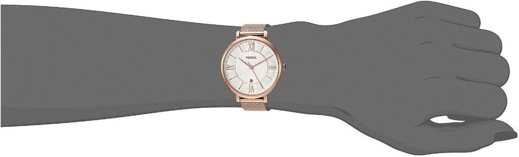 Buy Shop Fossil Jacqueline Mother of Pearl White Dial Gold Mesh Strap Watch for Women - ES4352 USA Online