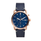 Buy Shop Fossil The Commuter Blue Dial Blue Leather Strap Watch for Men - FS5404 USA Online