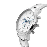 Buy Shop Fossil Neutra Chronograph White Dial Silver Steel Strap Watch for Men - FS5433 USA Online