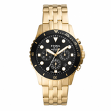 Buy Shop Fossil FB-01 Chronograph Black Dial Gold Steel Strap Watch for Men - FS5836 USA Online