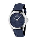 Buy Shop Gucci G Timeless Quartz Blue Dial Blue Leather Strap Watch For Men - YA1264032 USA Online