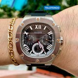 Buy Shop Guess Headline Chronograph Grey Dial Black Rubber Strap Watch for Men - GW0571G1 USA Online