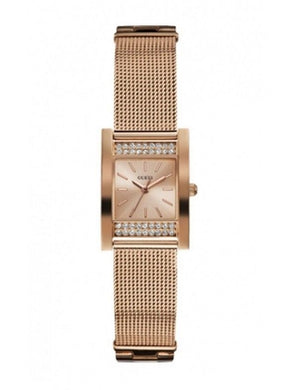 Buy Shop Guess Nouveau Diamonds Rose Gold Dial Rose Gold Mesh Bracelet Watch for Women - W0127L3 USA Online