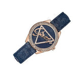 Buy Shop Guess Little Flirt Quartz Blue Dial Blue Leather Strap Watch For Women - W0456L6 USA Online