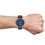 Buy Shop Hugo Boss Attitude Blue Dial Brown Leather Strap Watch for Men - 1513606 USA Online