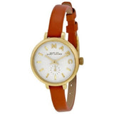 Buy Shop Marc Jacobs Sally White Dial Brown Leather Strap Watch for Women - MBM1351 USA Online