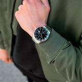 Buy Shop Maserati SFIDA Chronograph Black Dial Silver Steel Strap Watch For Men - R8853140005 USA Online