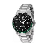 Buy Shop Maserati SFIDA Chronograph Black Dial Silver Steel Strap Watch For Men - R8853140005 USA Online