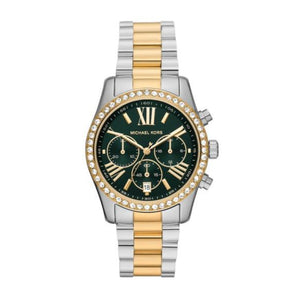 Buy Shop Michael Kors Lexington Chronograph Green Dial Two Tone Steel Strap Watch For Women - MK7303 USA Online