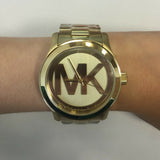 Buy Shop Michael Kors Runway Gold Dial Gold Steel Strap Watch for Women - MK5473 USA Online