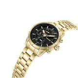 Buy Shop Fossil Inscription Automatic Black Dial Gold Steel Strap Watch for Men - FS5267 USA Online