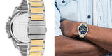 Buy Shop Tommy Hilfiger Mason Chronograph Blue Dial Two Tone Steel Strap Watch For Men - 1791937 USA Online