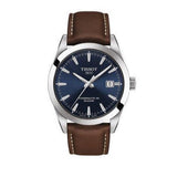 Buy Shop Tissot Gentleman Powermatic 80 Silicium Blue Dial Brown Leather Strap Watch For Men - T127.407.16.041.00 USA Online