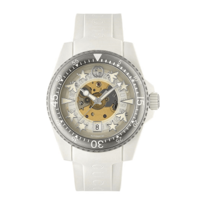 Buy Shop Gucci Dive Automatic White Dial White Rubber Strap Unisex Watch - YA136342 USA Online