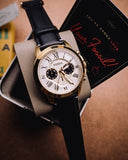 Buy Shop Fossil Grant Chronograph White Dial Black Leather Strap Watch for Men - FS5272 USA Online