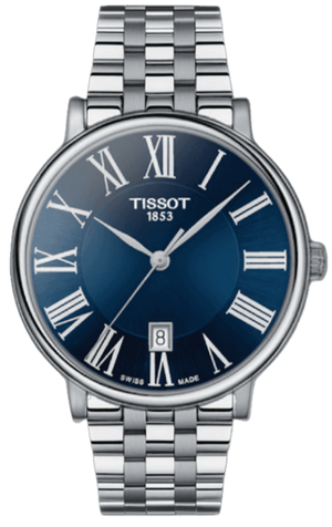 Buy Shop Tissot Carson Premium Blue Dial Silver Steel Strap Watch for Men - T122.410.11.043.00 USA Online