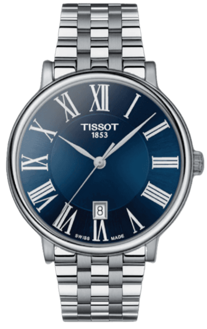 Buy Shop Tissot Carson Premium Blue Dial Silver Steel Strap Watch for Men - T122.410.11.043.00 USA Online