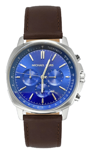 Buy Shop Michael Kors Sullivan Quartz Blue Dial Brown Leather Strap Watch For Men - MK8996 USA Online